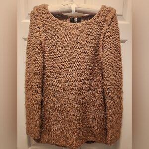 Saks Cashmere Bkend Sweater With Thick Braided Seams. Size Small
